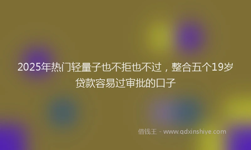 2025年热门轻量子也不拒也不过，整合五个19岁贷款容易过审批的口子