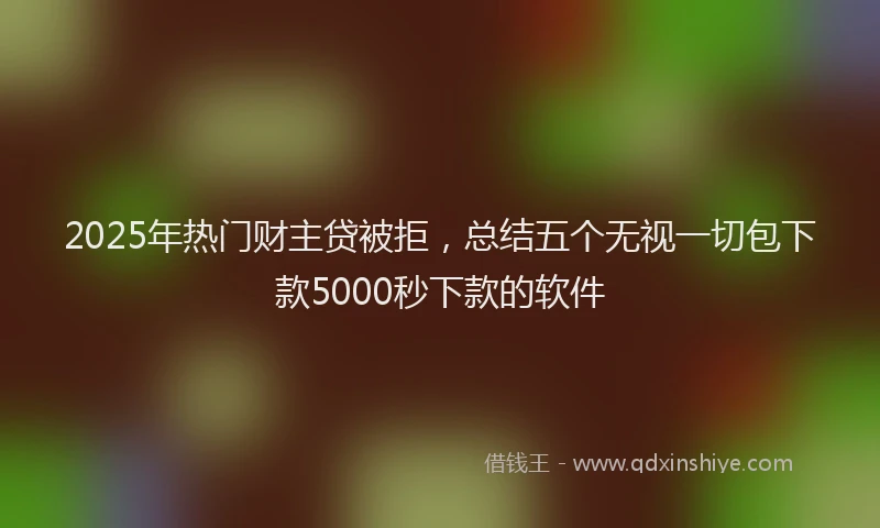 2025年热门财主贷被拒，总结五个无视一切包下款5000秒下款的软件