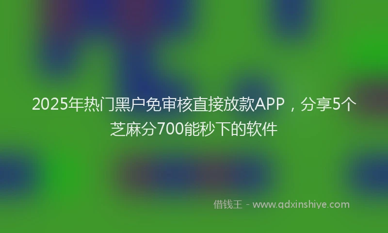 2025年热门黑户免审核直接放款APP，分享5个芝麻分700能秒下的软件