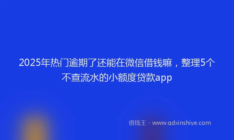 2025年热门逾期了还能在微信借钱嘛，整理5个不查流水的小额度贷款app
