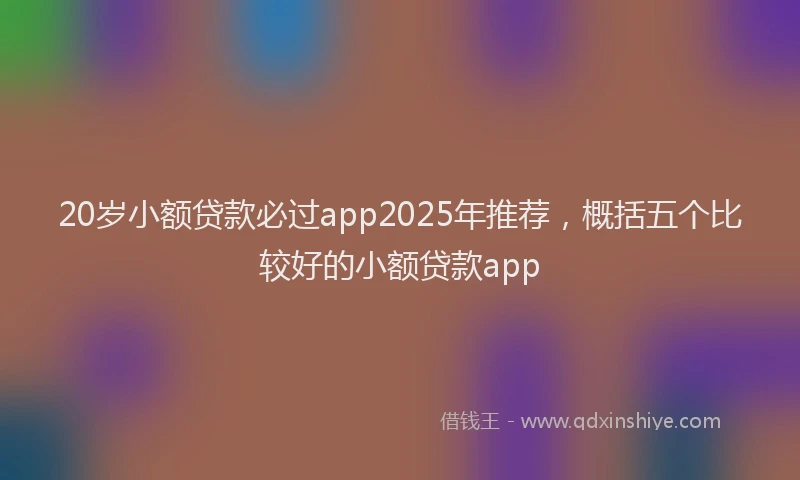 20岁小额贷款必过app2025年推荐，概括五个比较好的小额贷款app