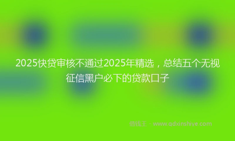 2025快贷审核不通过2025年精选，总结五个无视征信黑户必下的贷款口子