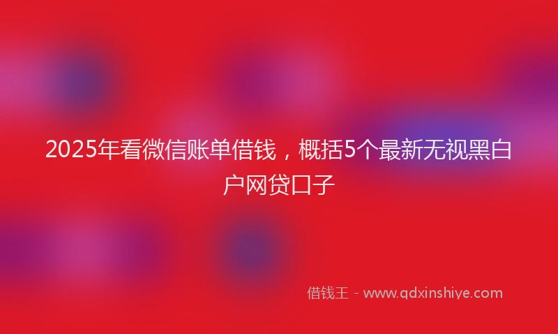 2025年看微信账单借钱，概括5个最新无视黑白户网贷口子