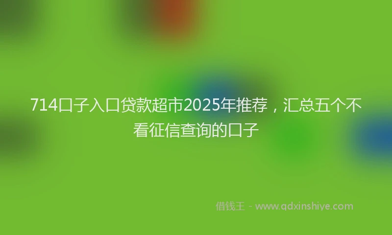 714口子入口贷款超市2025年推荐，汇总五个不看征信查询的口子