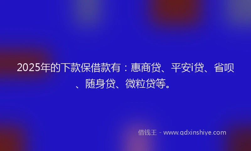 2025年的下款保借款有：惠商贷、平安i贷、省呗、随身贷、微粒贷等。