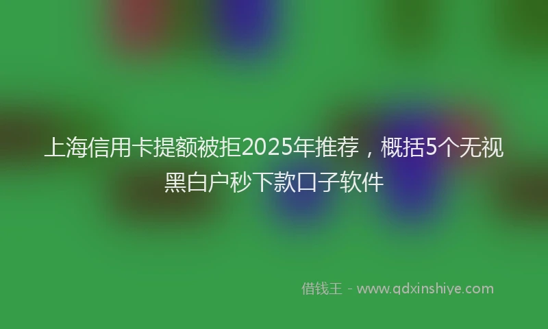 上海信用卡提额被拒2025年推荐，概括5个无视黑白户秒下款口子软件