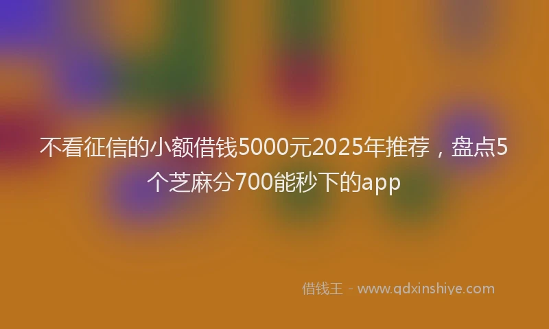 不看征信的小额借钱5000元2025年推荐，盘点5个芝麻分700能秒下的app