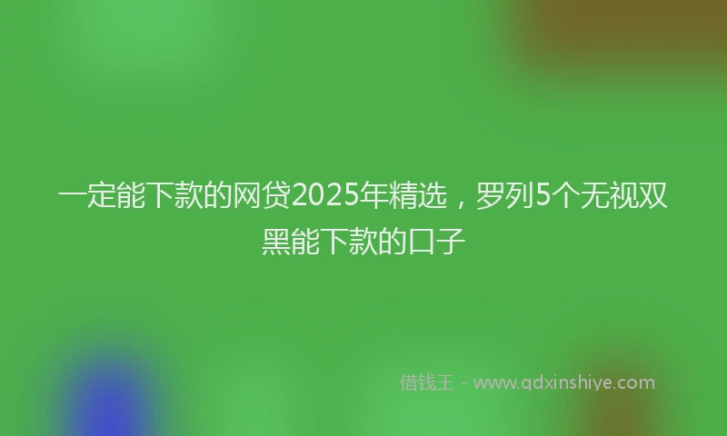 一定能下款的网贷2025年精选，罗列5个无视双黑能下款的口子