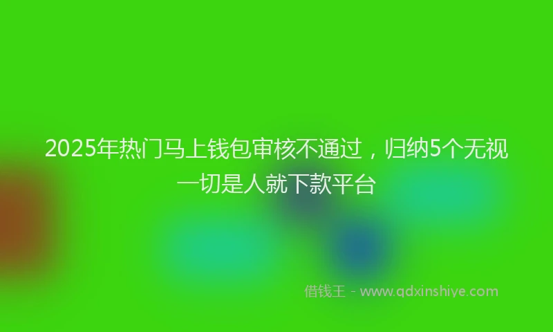 2025年热门马上钱包审核不通过，归纳5个无视一切是人就下款平台