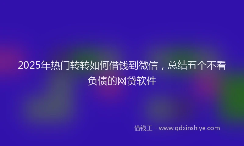 2025年热门转转如何借钱到微信，总结五个不看负债的网贷软件