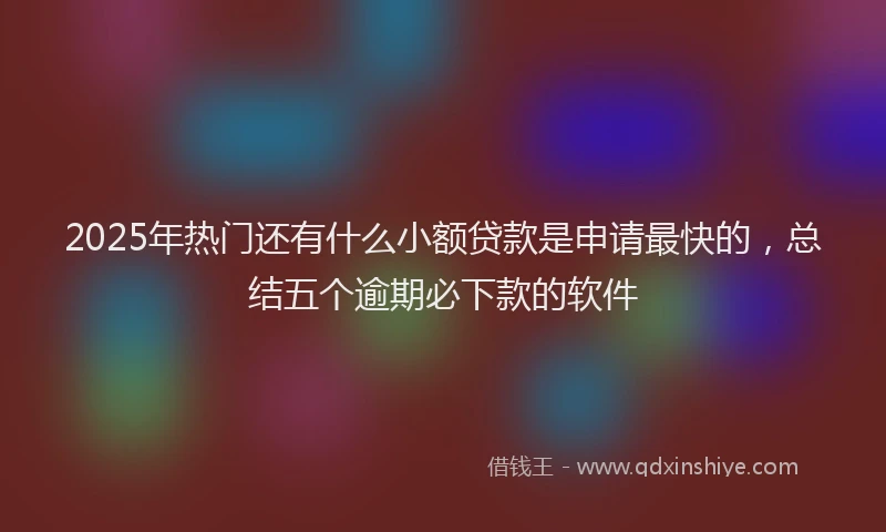 2025年热门还有什么小额贷款是申请最快的，总结五个逾期必下款的软件