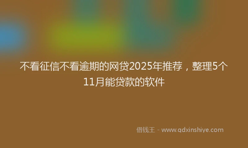 不看征信不看逾期的网贷2025年推荐，整理5个11月能贷款的软件