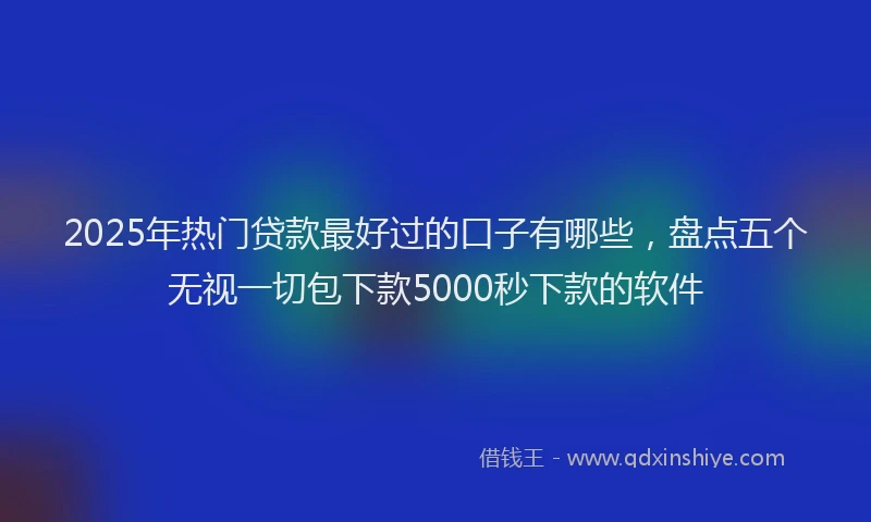 2025年热门贷款最好过的口子有哪些，盘点五个无视一切包下款5000秒下款的软件