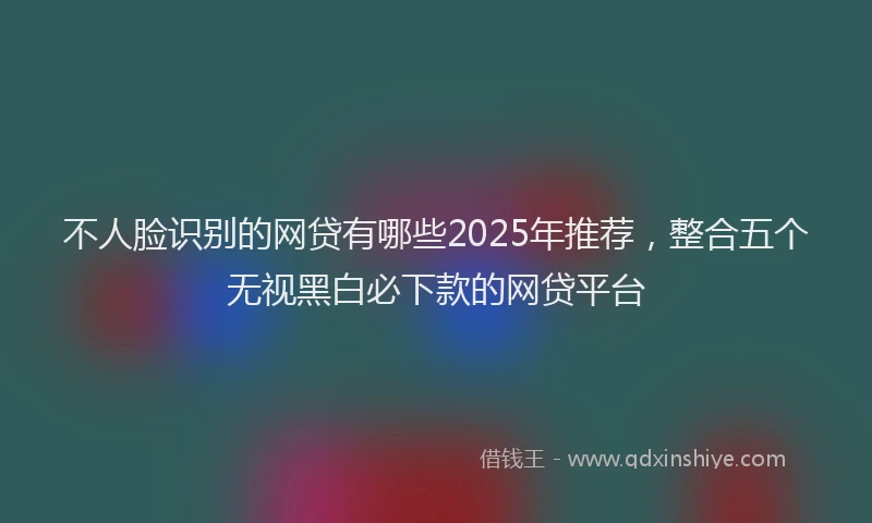 不人脸识别的网贷有哪些2025年推荐，整合五个无视黑白必下款的网贷平台