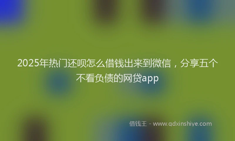 2025年热门还呗怎么借钱出来到微信，分享五个不看负债的网贷app
