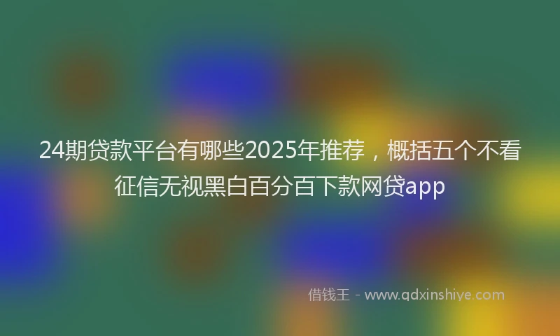 24期贷款平台有哪些2025年推荐，概括五个不看征信无视黑白百分百下款网贷app