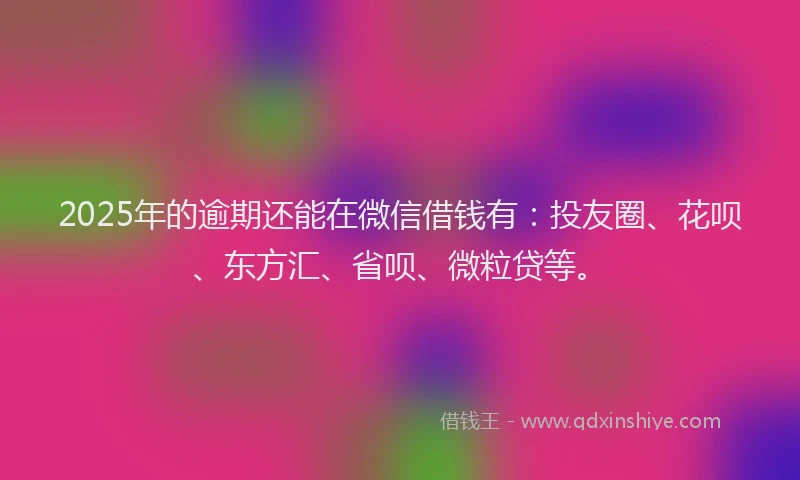 2025年的逾期还能在微信借钱有：投友圈、花呗、东方汇、省呗、微粒贷等。