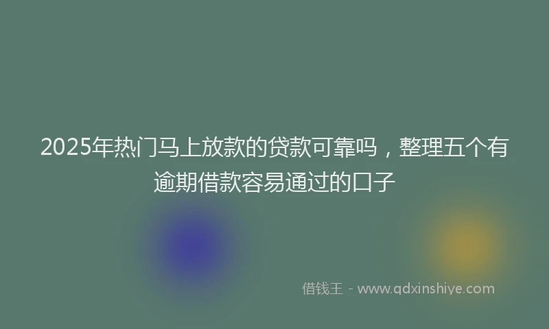 2025年热门马上放款的贷款可靠吗，整理五个有逾期借款容易通过的口子