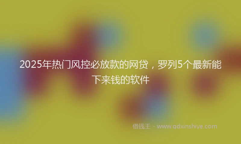 2025年热门风控必放款的网贷，罗列5个最新能下来钱的软件