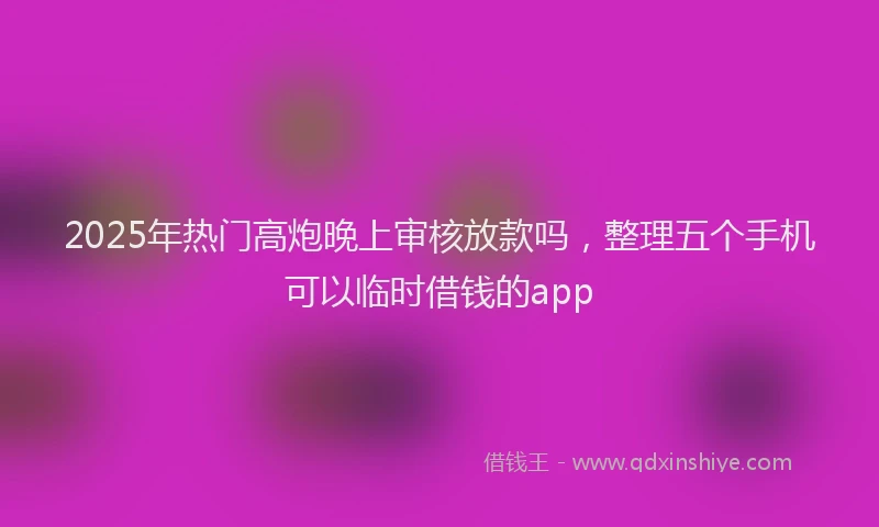 2025年热门高炮晚上审核放款吗，整理五个手机可以临时借钱的app
