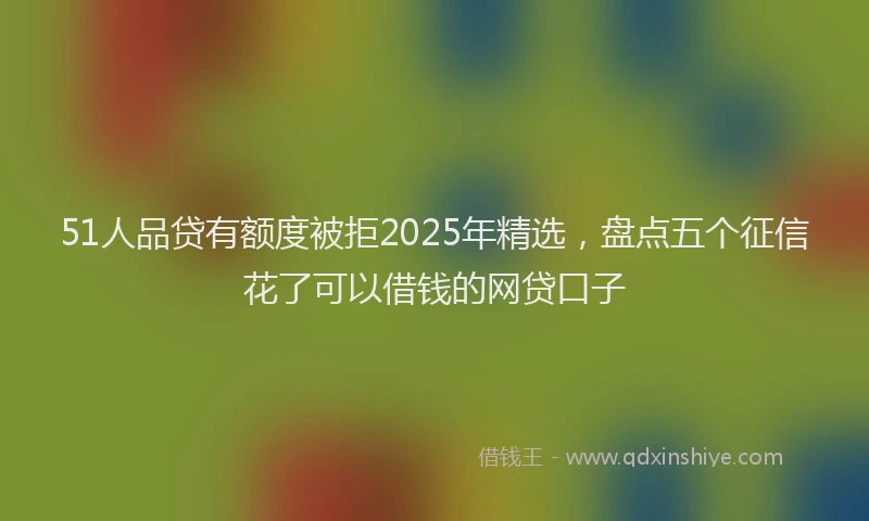 51人品贷有额度被拒2025年精选，盘点五个征信花了可以借钱的网贷口子