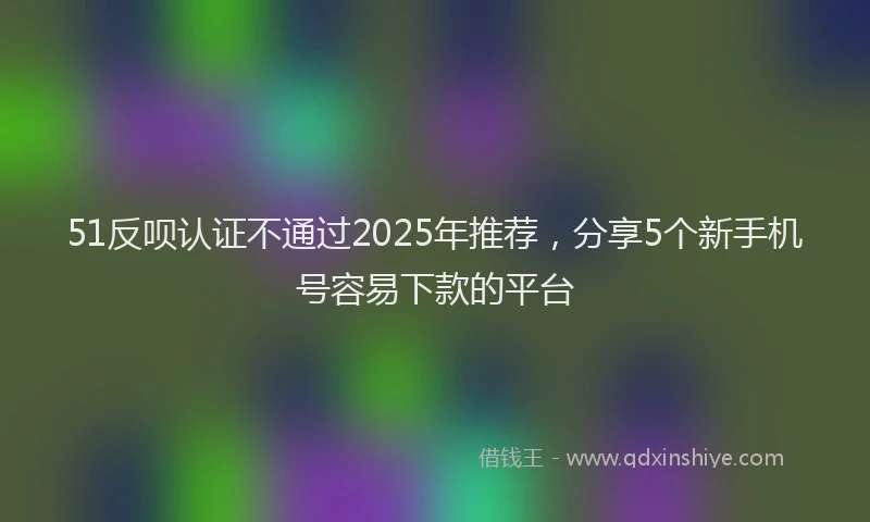 51反呗认证不通过2025年推荐，分享5个新手机号容易下款的平台