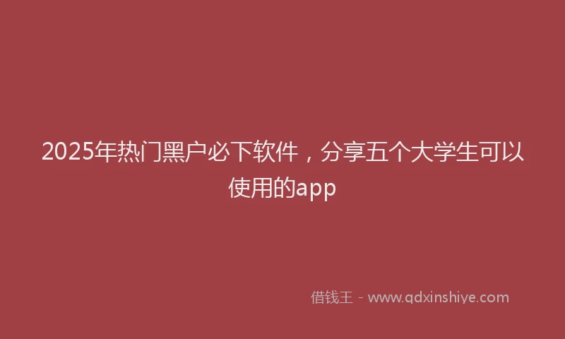 2025年热门黑户必下软件，分享五个大学生可以使用的app