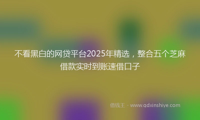 不看黑白的网贷平台2025年精选，整合五个芝麻借款实时到账速借口子