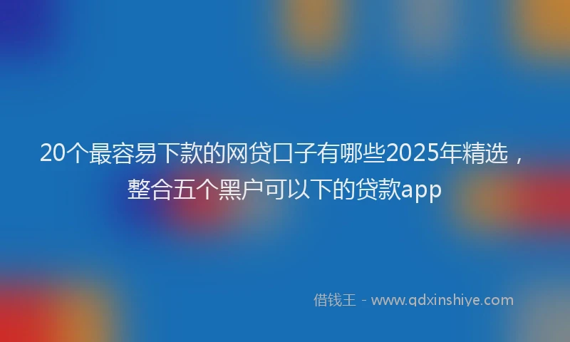 20个最容易下款的网贷口子有哪些2025年精选，整合五个黑户可以下的贷款app