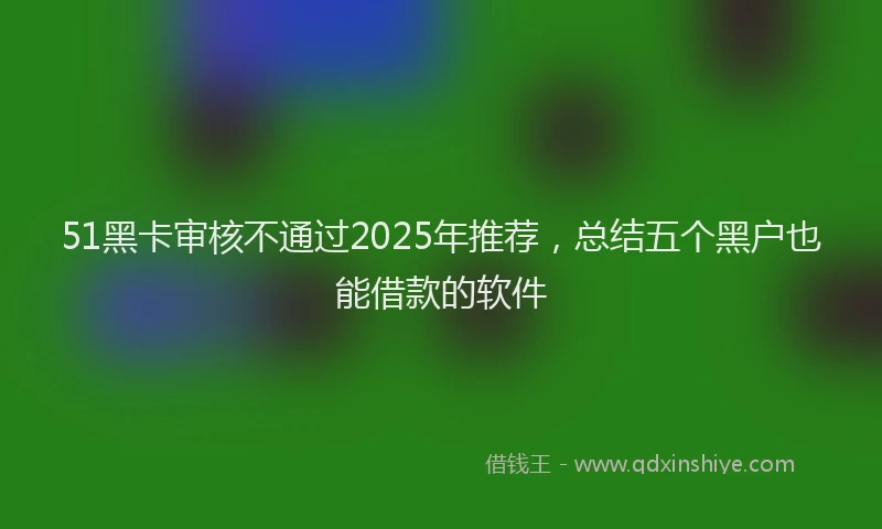 51黑卡审核不通过2025年推荐，总结五个黑户也能借款的软件