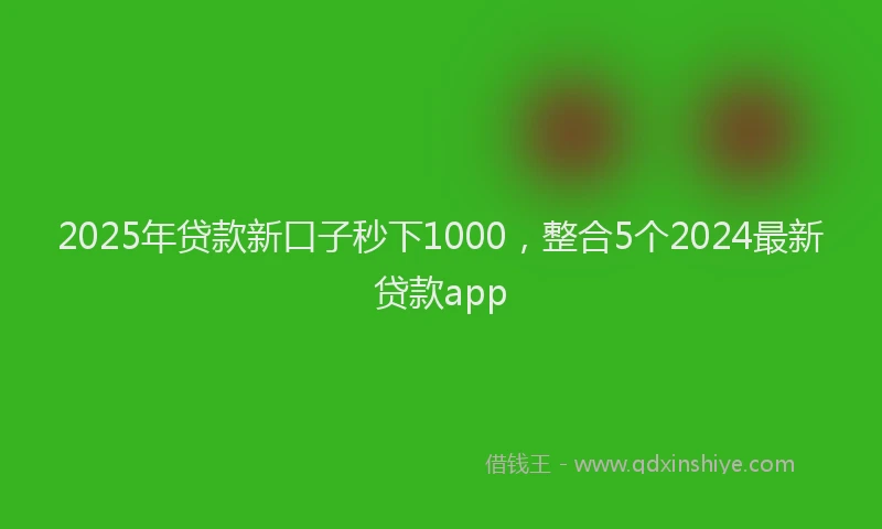 2025年贷款新口子秒下1000，整合5个2024最新贷款app