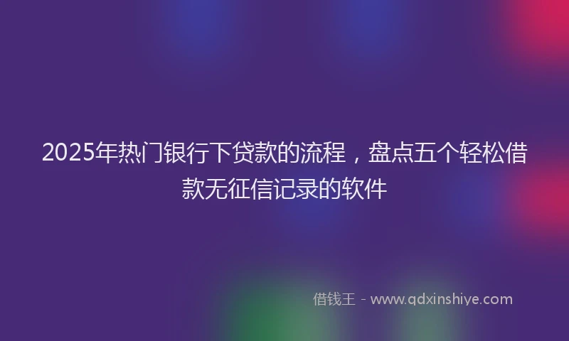 2025年热门银行下贷款的流程，盘点五个轻松借款无征信记录的软件