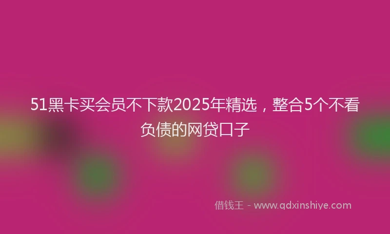 51黑卡买会员不下款2025年精选，整合5个不看负债的网贷口子