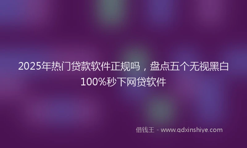 2025年热门贷款软件正规吗，盘点五个无视黑白100%秒下网贷软件