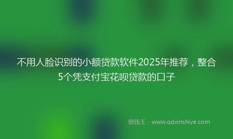 不用人脸识别的小额贷款软件2025年推荐，整合5个凭支付宝花呗贷款的口子