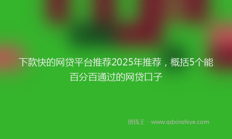 下款快的网贷平台推荐2025年推荐，概括5个能百分百通过的网贷口子