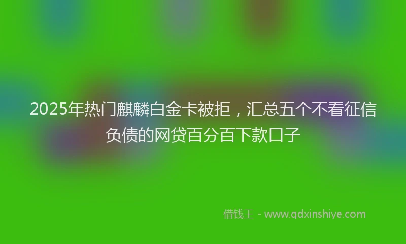 2025年热门麒麟白金卡被拒，汇总五个不看征信负债的网贷百分百下款口子