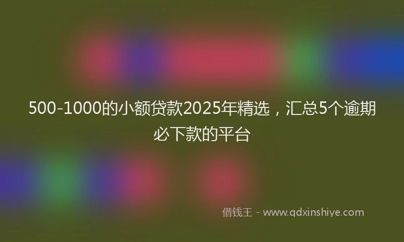 500-1000的小额贷款2025年精选，汇总5个逾期必下款的平台