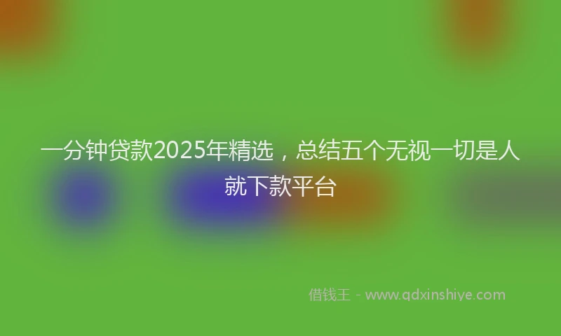 一分钟贷款2025年精选，总结五个无视一切是人就下款平台