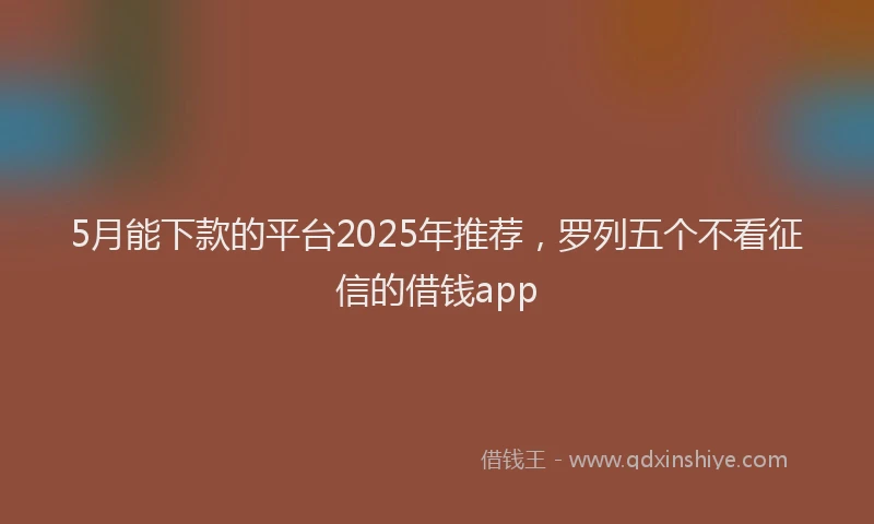 5月能下款的平台2025年推荐，罗列五个不看征信的借钱app