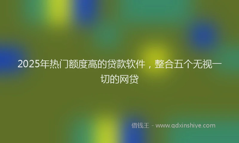 2025年热门额度高的贷款软件，整合五个无视一切的网贷