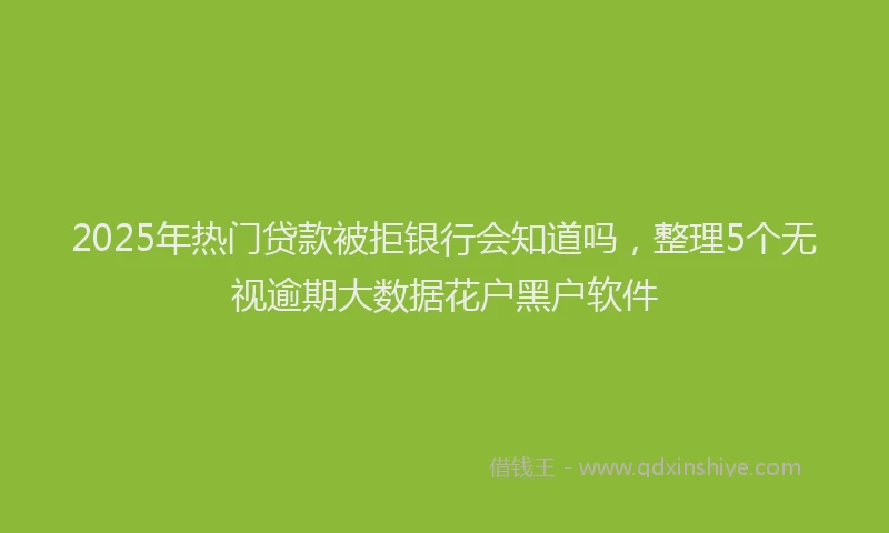 2025年热门贷款被拒银行会知道吗，整理5个无视逾期大数据花户黑户软件