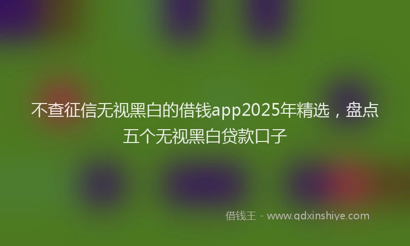 不查征信无视黑白的借钱app2025年精选，盘点五个无视黑白贷款口子
