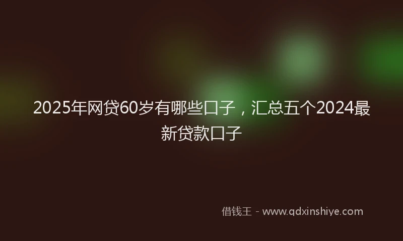 2025年网贷60岁有哪些口子，汇总五个2024最新贷款口子
