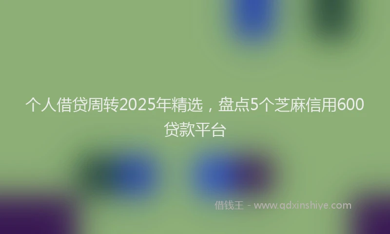 个人借贷周转2025年精选，盘点5个芝麻信用600贷款平台