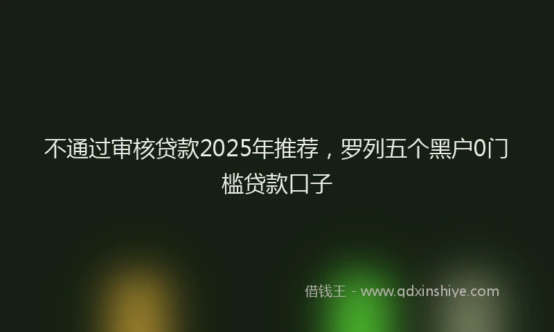 不通过审核贷款2025年推荐，罗列五个黑户0门槛贷款口子