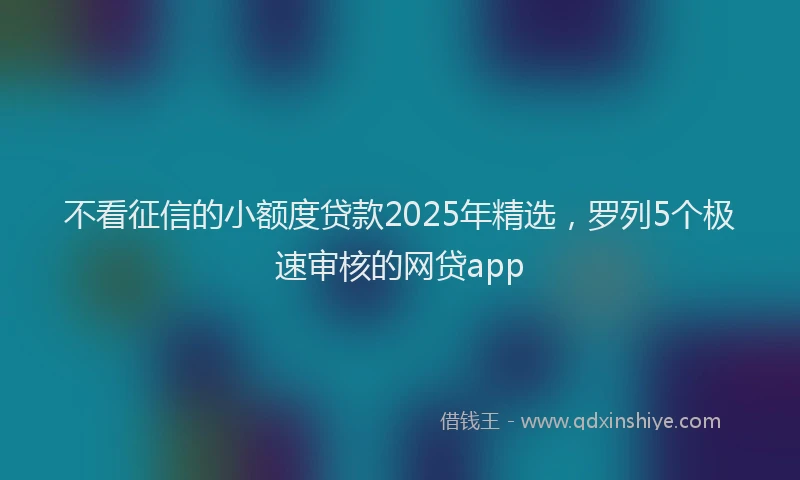 不看征信的小额度贷款2025年精选，罗列5个极速审核的网贷app