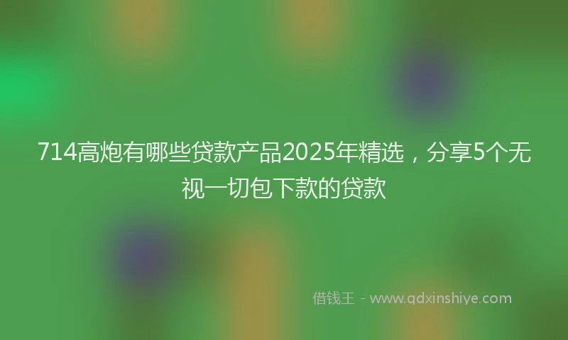 714高炮有哪些贷款产品2025年精选，分享5个无视一切包下款的贷款