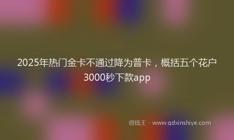 2025年热门金卡不通过降为普卡，概括五个花户3000秒下款app