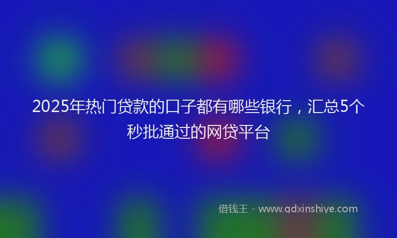 2025年热门贷款的口子都有哪些银行，汇总5个秒批通过的网贷平台